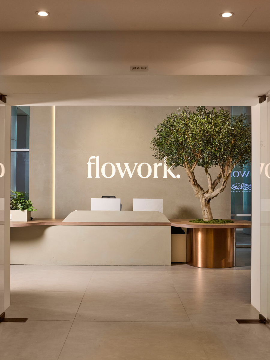 The flowork reception at Vision Tower, Business Bay